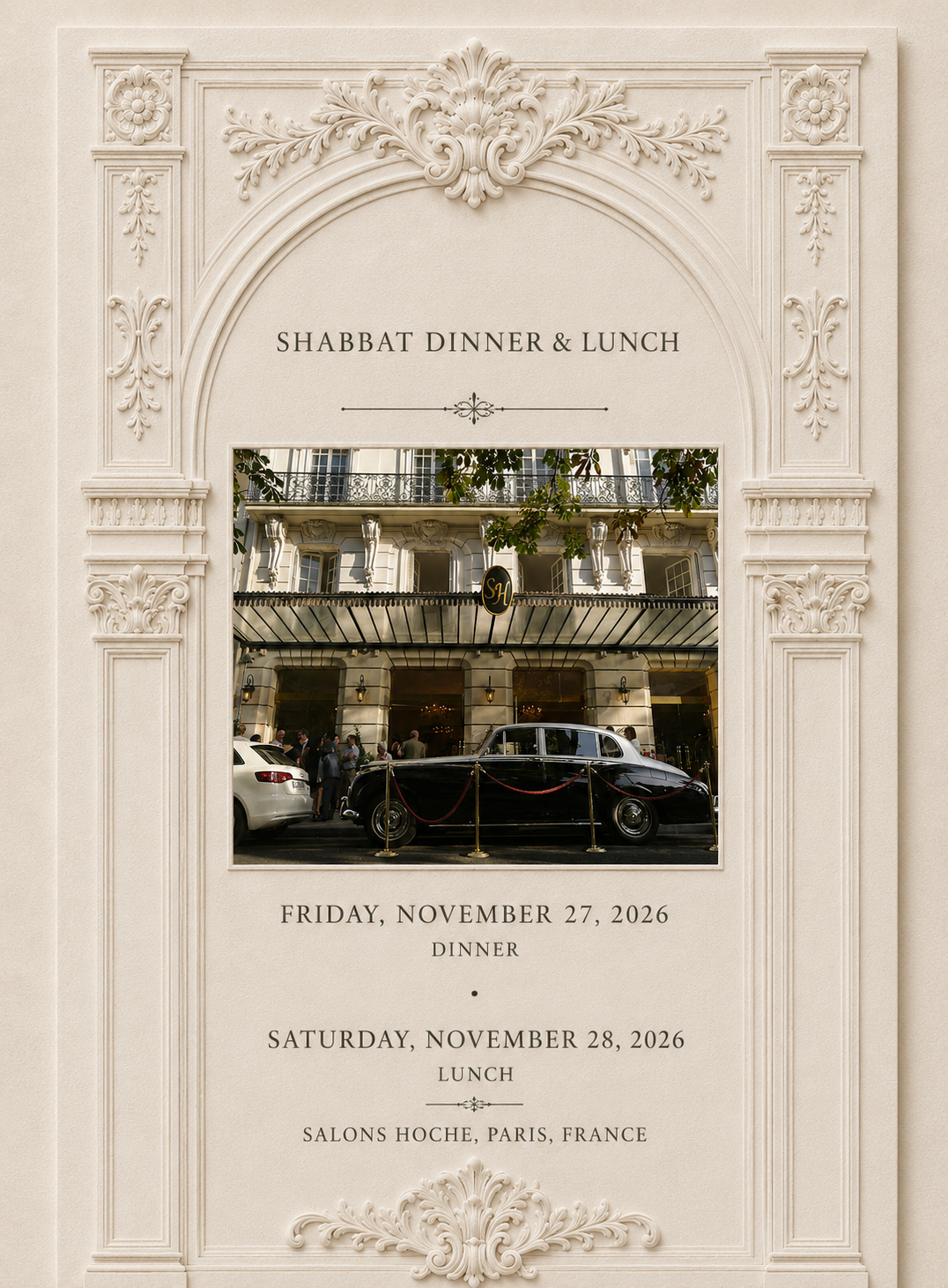 Shabbat Dinner and Lunch invitation