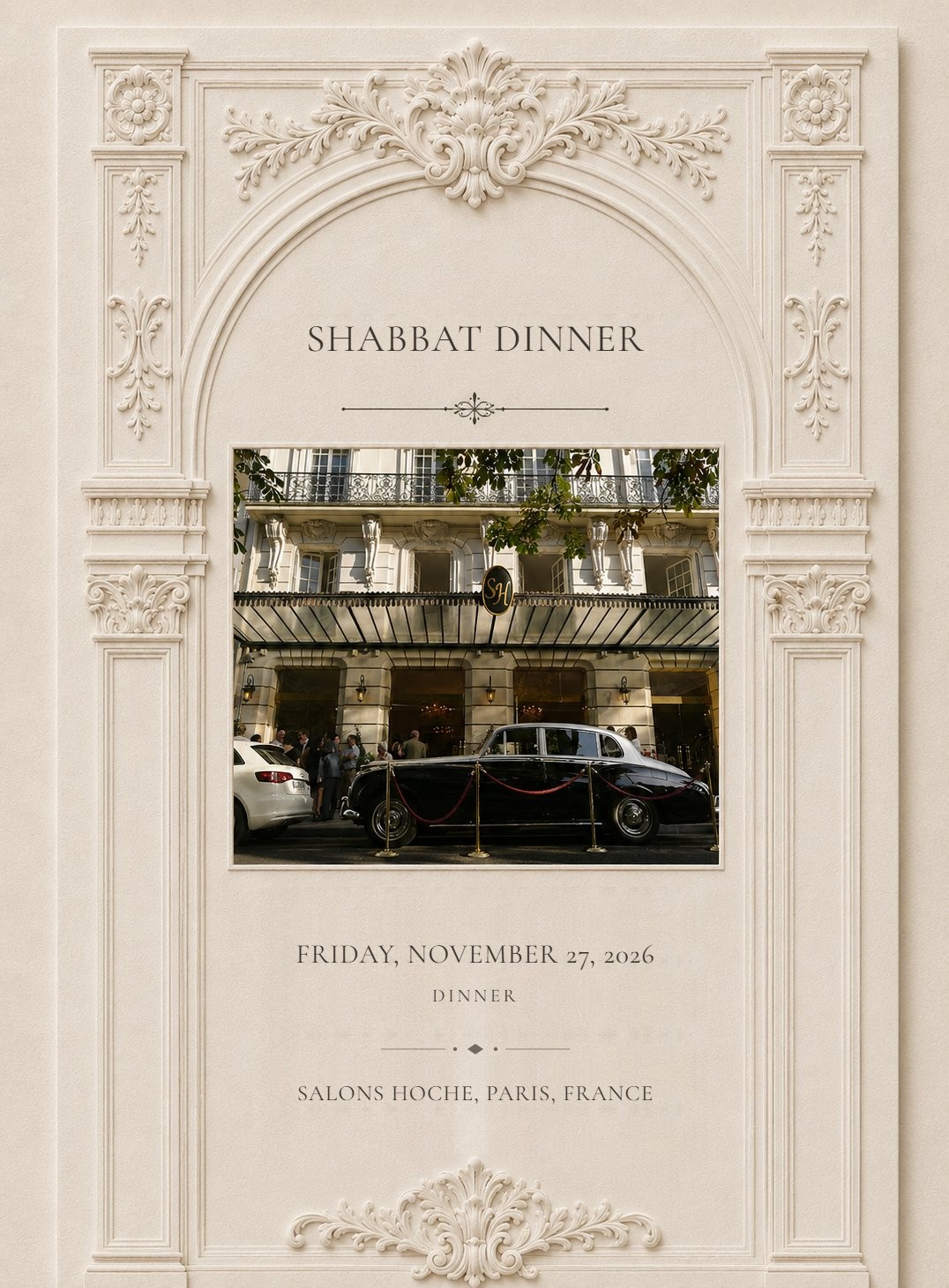 Shabbat Dinner invitation